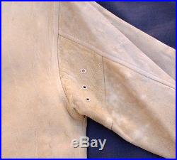 Vtg 40's deerskin buckskin suede leather talon zip JACKET waist buckle straps