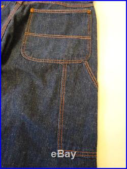 Vtg 40s 50s BLUE BELL Big Ben Dungarees Dark Indigo Denim Work Pants Jeans 30x31