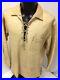 Vtg 50 60’s Custom Tan BUCKSKIN Pull Over Motorcycle Shirt Leather Lace Up Coat