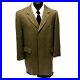Vtg 50’s BESPOKE Yale Genton GREEN Wool TWEED Overcoat Top Coat Trench Jacket