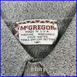 Vtg 50s 60s McGregor Ban Lon Rockabilly Shirt SS Brown White Oatmeal M VLV