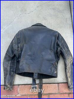 Vtg 50s 60s horsehide leather motorcycle jacket harley