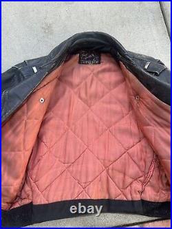 Vtg 50s 60s horsehide leather motorcycle jacket harley