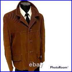 Vtg 60's Fingerhut Brown CORDUROY Barn Coat CORD Western Work CHORE Jacket 44