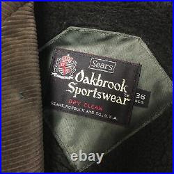 Vtg 60's Oakbrook Sears Men Corduroy 4 Pocket Pile Lined Car Coat Winter Jacket