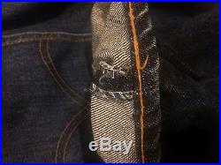 Vtg 60s Levi's Big E 505 Single Stitch Talon 42 Dark Denim Jeans 35x30