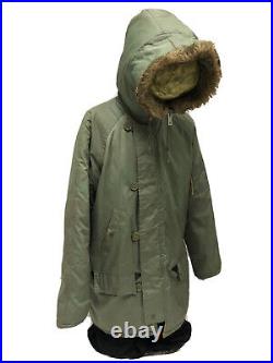 Vtg 70's JCPenney Military Style N3-B Snorkel Parka Winter Jacket Hooded Coat M