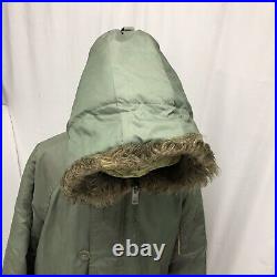 Vtg 70's JCPenney Military Style N3-B Snorkel Parka Winter Jacket Hooded Coat M