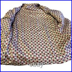Vtg 70's Men's MOD Gray TEXTURED Shirt DISCO Hippie 4 Pocket LEISURE Jacket 38 R