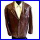Vtg 70’s Men’s OXBLOOD Leather Sport Coat 4 Pocket Cowboy WESTERN Jacket 46