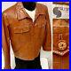 Vtg 70’s Silton California Leather Cowboy Coat Western 4 Pocket TRUCKER Jacket