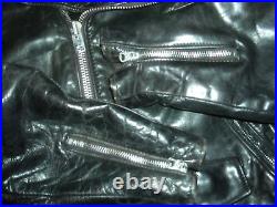 Vtg 70s 80s Mens 46 Schott Steerhide Leather 618 118 Black Motorcycle Jacket