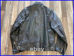 Vtg 70s SCHOTT NYC 141 Cafe Racer Brown Leather Motorcycle Jacket Sz 42 with Liner