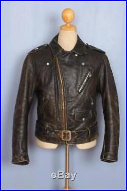 Vtg 70s SCHOTT PERFECTO’One Star’ Leather Motorcycle Jacket Small/Medium