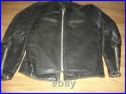 Vtg 70s S 38 Mens Awesome Black Beau Breed Leather Motorcycle Cafe Racer Jacket