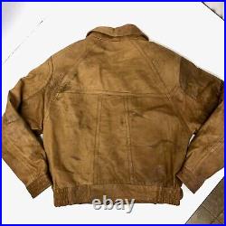 Vtg 80 90's Cooper NZO RUGGED Men COGNAC Leather BOMBER Coat BIKER Jacket 38