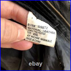 Vtg 80 90's Men Black PATCHWORK Leather HOODED Long Coat GANGSTER Biggie Jacket
