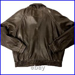 Vtg 80 90's Men Brown LAMBSKIN Bomber BUTTERY Soft Leather Motorcycle Jacket XL