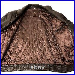 Vtg 80 90's Men Brown LAMBSKIN Bomber BUTTERY Soft Leather Motorcycle Jacket XL