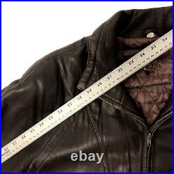 Vtg 80 90's Men Brown LAMBSKIN Bomber BUTTERY Soft Leather Motorcycle Jacket XL