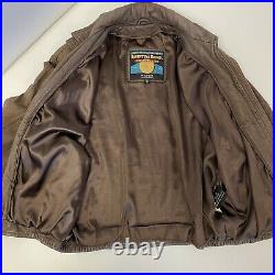 Vtg 80 90's Wilsons Adventure Bound Brown NUBUCK Leather Coat BOMBER Jacket M