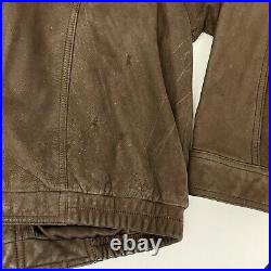 Vtg 80 90's Wilsons Adventure Bound Brown NUBUCK Leather Coat BOMBER Jacket M