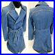 Vtg 80’s Chess King Blue Jean TRENCH Coat DENIM Double Breasted Duster Jacket M