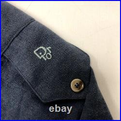 Vtg 80's Christian Dior Monsieur Blue Microfiber Warm Up LOGO Track Suit Jacket
