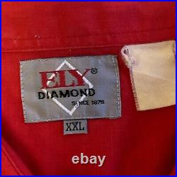 Vtg 80's Ely Diamond Red ROCKABILLY Cowboy BALD EAGLE Western PEARL SNAP Shirt