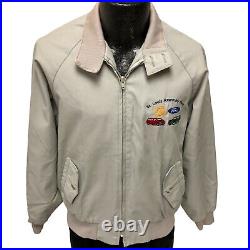 Vtg 80's King Louie Pro Fit Gray HARRINGTON Bomber UAW Windbreaker FORD Jacket M