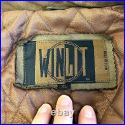 Vtg 80's Winlit Men Brown SOFT Leather BOMBER Motorcycle AVIATOR FLIGHT Jacket