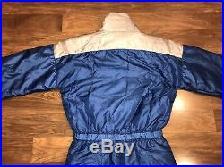 Vtg 80s 90s Blue ELLESSE One Piece SKI SUIT Snow Bib retro Snowsuit Mens SMALL