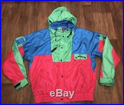 Vtg 80s 90s Neon 2 Piece NEVICA Mens 44 SKI SUIT Coat Pants Snow Bib SNOWSUIT