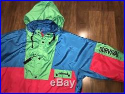 Vtg 80s 90s Neon 2 Piece NEVICA Mens 44 SKI SUIT Coat Pants Snow Bib SNOWSUIT