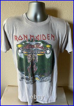 Vtg 80s Iron Maiden Somewhere on Tour Eddie Lives 1987 T Shirt Fits Men M Tag XL
