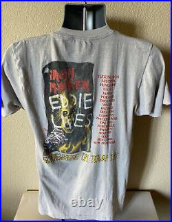 Vtg 80s Iron Maiden Somewhere on Tour Eddie Lives 1987 T Shirt Fits Men M Tag XL