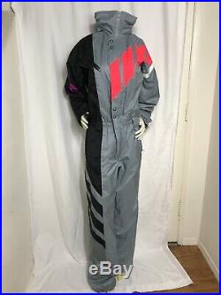 Vtg 80s Neon OBERMEYER Rocket Mens XL One Piece Ski Suit Snow Bib Snowsuit