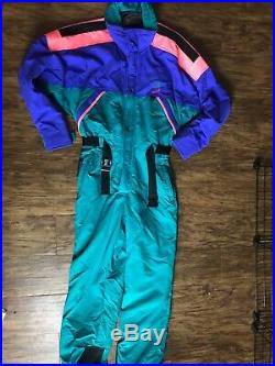 Vtg 80s The North Face Vertical GoreTex Ski Snow Suit Jacket NEON Mens Sz Large