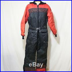 Vtg 80s Yamaha Snowmobile Ski Suit One Piece Made In USA Mens Large Black Snow