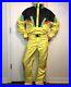 Vtg 80s Yellow NEVICA Mens Small One piece SKI SUIT Snow Bib Snowsuit Neon 38