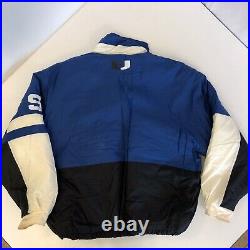Vtg 90's JcPenney Blue Nylon COLORBLOCK Coat USA OLYMPIC Puffer Winter Jacket L