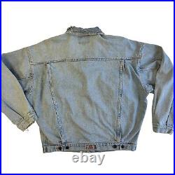 Vtg 90's Jordache Men DISTRESSED Blue Jean TRUCKER Coat Denim STREETWEAR Jacket