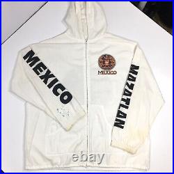 Vtg 90's Mazatlan MEXICO Men's SPELL OUT Windbreaker Hoodie MYAN CALENDAR Jacket