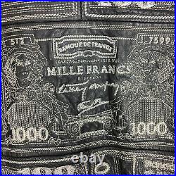 Vtg 90's Pelle Moda BLK Leather WORLD CURRENCY $ Coat CASH Money DOLLARS Jacket