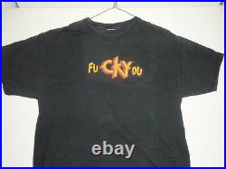 Vtg 90s CKY Camp Kill Yourself T Shirt Black Grunge Distressed MTV Jackass Skate