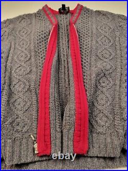Vtg 90s Emanuel Ungaro Liberte Sz L Zip Up Sweater Jacket Chunky Knit 100% Wool