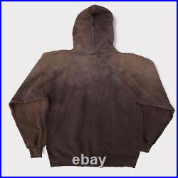Vtg 90s Faded Thrashed Distressed Blank Black Hoodie Sweatshirt Size M/L