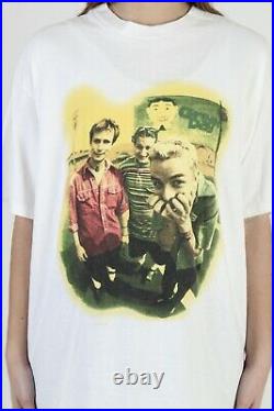 Vtg 90s Green Day Punk Rock Band 1995 Dookie Tour White Cotton Tee T Shirt XL