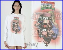 Vtg 90s Nintendo Donkey Kong Country Diddys Quest PlayStation Video Game T Shirt