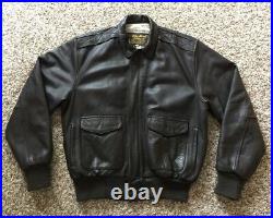 Vtg A2, G1 Flight Bomber Brown Leather Jacket by Mike Arcade Clothing Co Size M